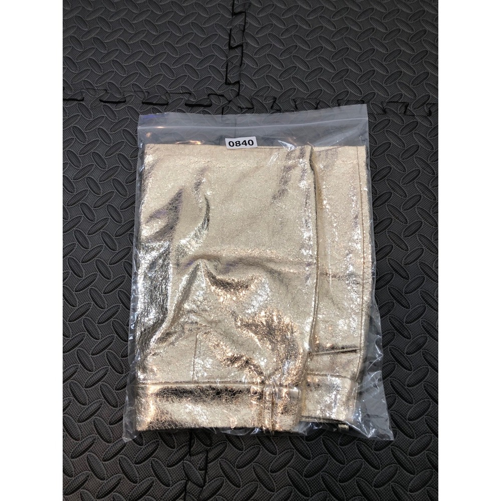 NWT Amanda Uprichard Paris Skirt Mini Women Size M Gold Metallic Textured Skirt - Picture 9 of 9